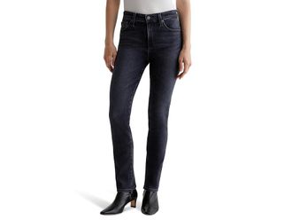 AG - Adriano Goldschmied Mari Mid Rise Slim Straight Jeans in 8 Years Black Salt Womens Jeans 8 Years Black Salt : 26 29, Cotton/Denim/Elastane