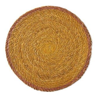 Tag Overstitch Seagrass Placemat Red Wipe Clean Everyday Use 15x15 Inches in Yellow at Nordstrom