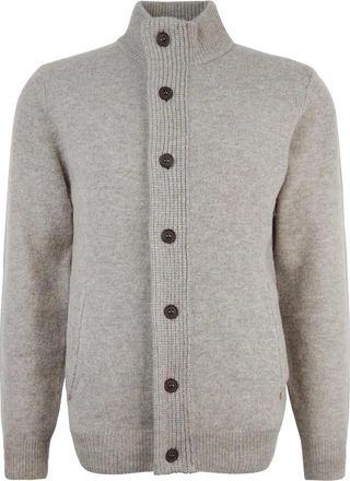 Barbour Essenti&euml;le Patch Zip Jas in Beige - Heren - Vesten - Beige - M - Wol - Truien & Vesten
