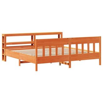 Berkfield Home Decorative Bed Frame without Mattress Wax Brown 200x200 cm Solid