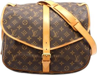 Louis Vuitton Monogram Brown Coated Canvas Leather Shoulder Bag (Pre-Owned)