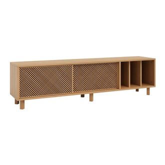 Naan Furniture Mueble TV de pino barnizado en color roble - tres separadores - 170 cm