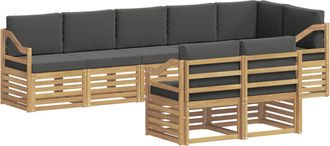 vidaXL Conjunto De Sof&aacute;s De Exterior 8 Uds. Blanco Y Antracita Vidaxl