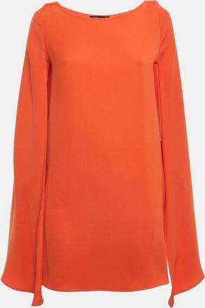 Maje Orange Crepe Cape Mini Dress