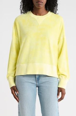 Faherty High Tide Tie Dye Pima Cotton Sweatshirt in Limelight Tie Dye at Nordstrom Rack, Size Xx-Small