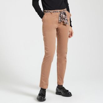 Only Rechte broek met strikceintuur