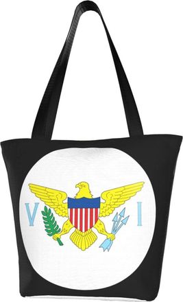 AOOEDM Tote Bag Us Virgin Islands Badge-Flag Shopping Bags Small Reusable Market Bag Beach Tote Bags Travel Totes