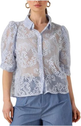 Lollys Laundry Bonoll Shirt SS - Dames - Overhemden - Blauw - XS - Overhemden