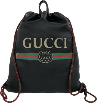 Gucci Black Leather Backpack (Pre-Owned)