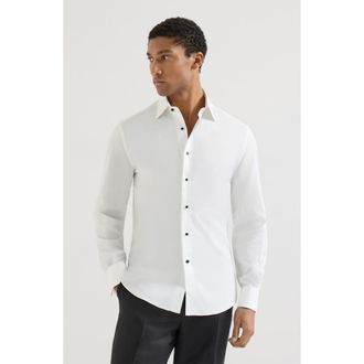 Brunello Cucinelli Tuxedo shirt in White at Nordstrom, Size 4X-Large Eu