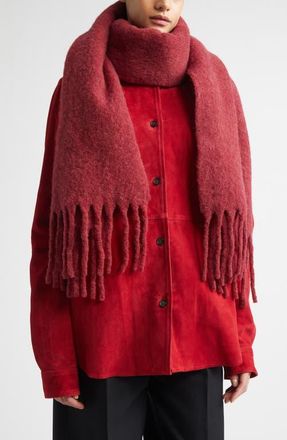 Toteme Fuzzy Alpaca Blend Scarf in Red at Nordstrom