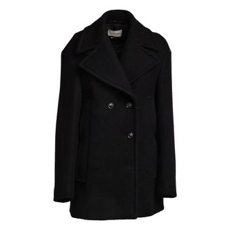 Sportmax Jassen, Dames, Zwart, S, Wol, Caban Doppiopetto