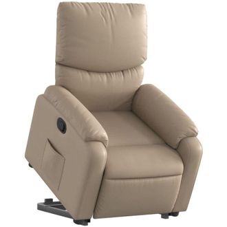vidaXL Vidaxl - Sill&oacute;n Reclinable Elevable Cuero Artificial Color Capuchino