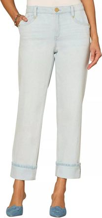 Democracy High Rise Boyfriend Denim Jeans In Light Blue