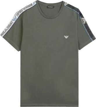 Emporio Armani Tops, Heren, Groen, S, Eagle GA Korte Mouw T-shirt
