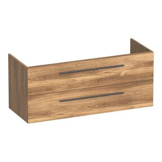 Marcel Breuer Trust wastafelonderkast 120 excl. opbouwgrepen 2 softclose lades en 1 sifon uitsparing - Honey