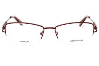 Liz Claiborne L668T Titanium Rectangular Eyeglasses - Burgundy