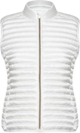 Save The Duck Witte Mouwloze Jas met Gouden Rits - Dames - Bodywarmers - Wit - S - Jassen