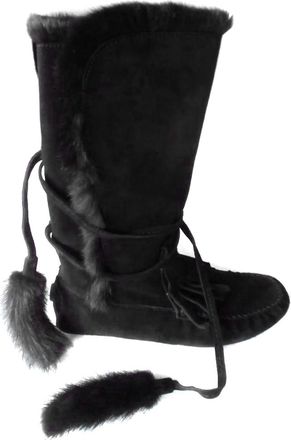 Saint Laurent YVES SAINT LAURENT Anckle boots in suede with fur Size 37