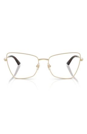 Jimmy Choo London 54mm Irregular Optical Glasses in Pale Gold /Demo Lens at Nordstrom