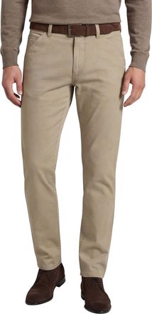 Meyer katoenen broek Chicago beige gestreept