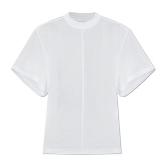 Balenciaga Tops, Dames, Wit, S, Katoen, Asymmetrisch Gesneden T-Shirt