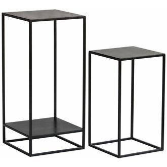 Miliboo Miliboo - Tavolini estraibili in metallo nero (set da 2) iggy