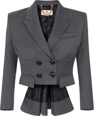 Elisabetta Franchi Dames, Jassen, Grijs, Maat: XS Wol