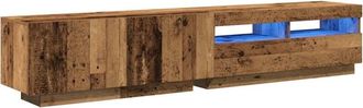 vidaXL Vidaxl - Mueble tv luces led madera ingeniería envejecida 200x35x40 cm