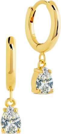 Sterling Forever Cubic Zirconia dangle Huggie Hoop Earrings in Gold at Nordstrom Rack