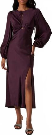 Astr Suzy Satin Dress In Dark Plum