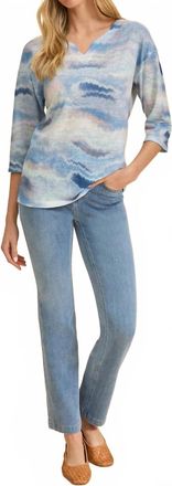 FDJ Pull-On Straight Leg Jeans In Light Denim