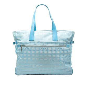 Chanel Pre-owned Womens New Travel Line Nylon Tote - Light Blue Textile - One Size