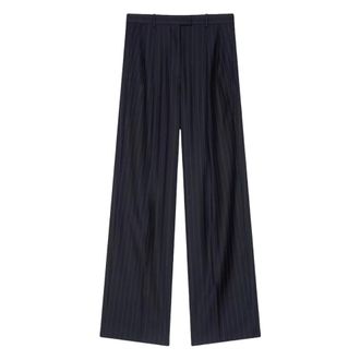 Givenchy Pantalones de Pinzas Dobles - Trousers - Mujer - Azul - XS