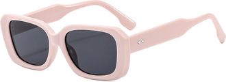 Generic Small Frame Square Men Sunglasses Vacation Driving Women Outdoor Sun Glasses(Pink)
