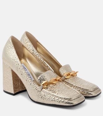 Jimmy Choo London Pumps mocassino Diamond Tilda 80 in pelle metallizzata