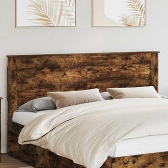 vidaXL vidaXL Testiera con testiera Rovere fum&eacute; 200 cm Legno multistrato
