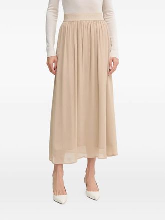 Joop Sumi plooirok met tailleband - Beige