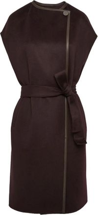 Yves Salomon Mantella con cintura - Rosso