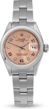 Rolex Pre-owned Rolex Oyster Perpetual Automatic Chronometer Pink Dial Ladies Watch 79160