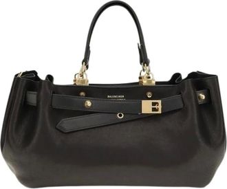 Balenciaga Fan Carryall Tas - Dames - Tassen - Zwart - Maat: ONE Size Leer
