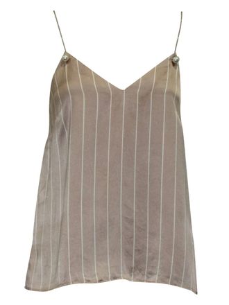 Cami NYC Top a righe con scollo a V - Rosa