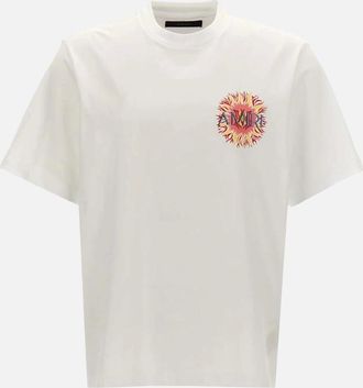 Amiri Mens Amiri Sun Logo T-Shirt in White - Size: 40
