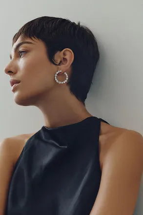 Nadri Runway Front-Back Hoop Earrings