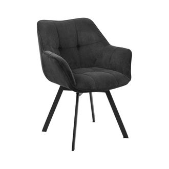 Clp Silla de comedor giratorio en pana negro