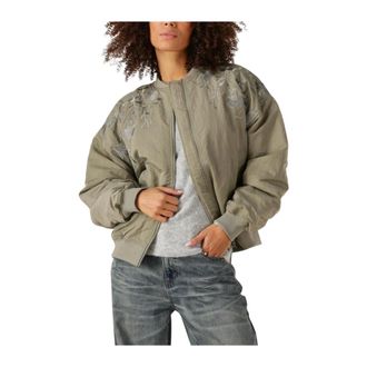 Summum Jassen, Dames, Groen, M, Jacket Bomber Padded Embroidery