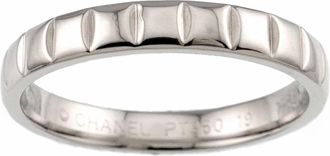 Chanel Silver Platinum 950 Band Ring (Pre-Owned)