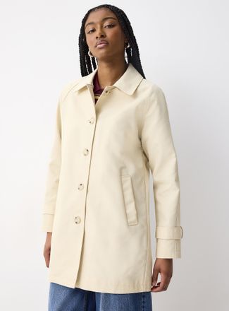 Twik Womens Marbled buttons straight-fit twill coat