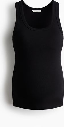 H&M MAMA Geripptes Tanktop - Schwarz
