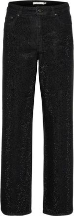 Gestuz Wijde Pijp Donkere Zwarte Wassing Jeans - Dames - Loose Fit Jeans - Zwart - W29 - Katoen - Jeans